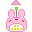Kawaii Pink Bunny Phone Cursors cursor preview 1