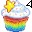 Rainbow Star Cupcake Cursors